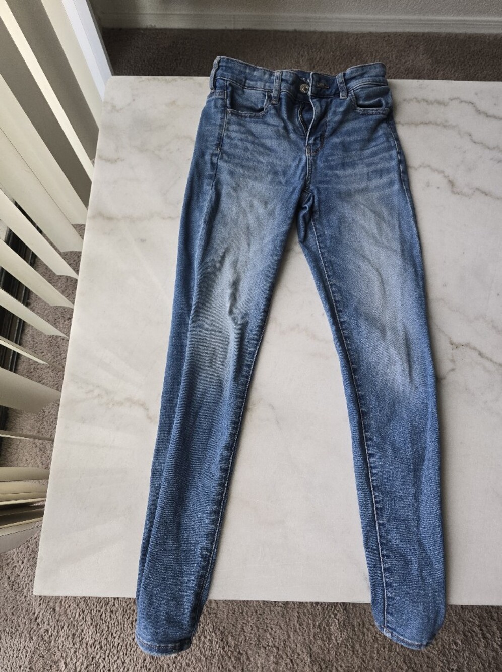 American Eagle Outfitters Women's Blue Straight Leg Jeans